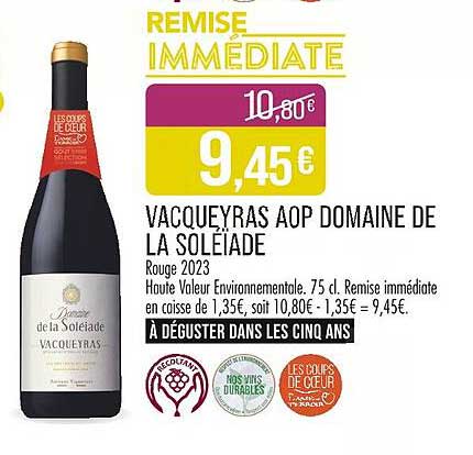 VACQUEYRAS AOP DOMAINE DE LA SOLEIADE Rouge 2023