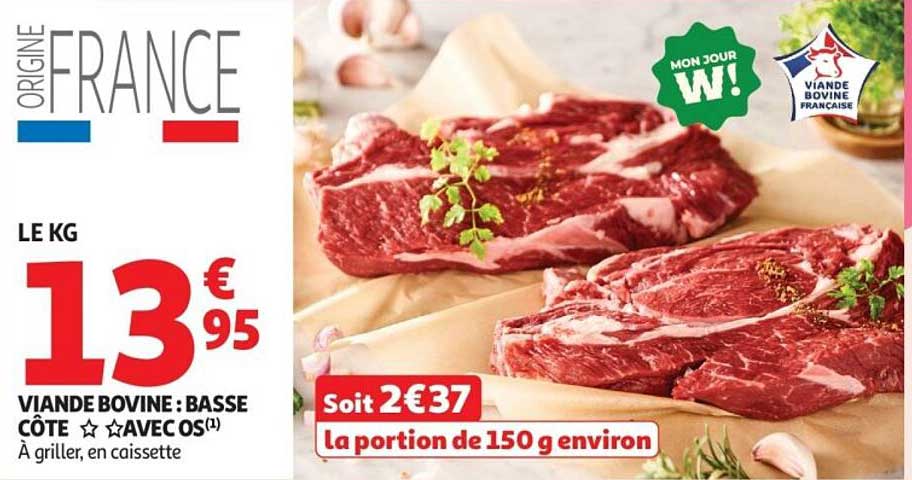VIANDE BOVINE : BASSE CÔTE À GRILLER