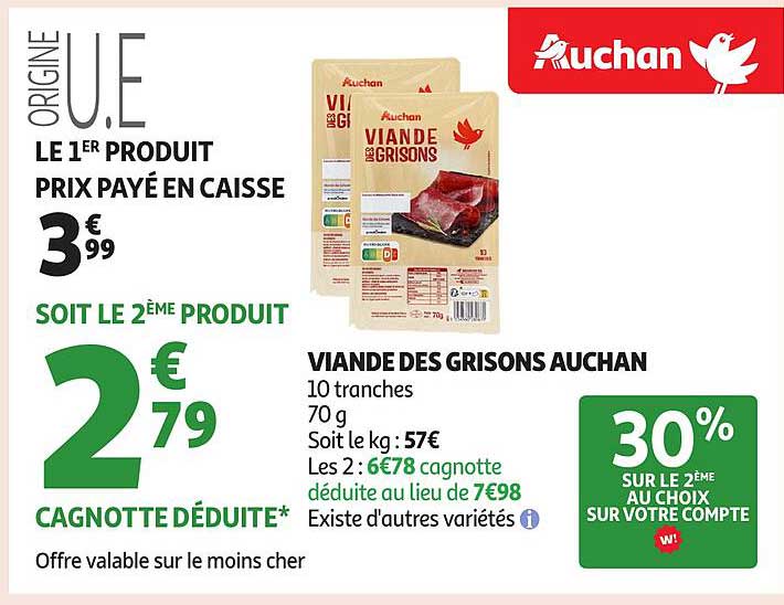 VIANDE DES GRISONS AUCHAN