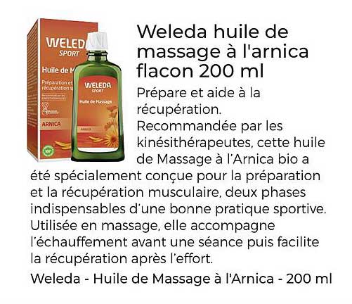Weleda huile de massage à l'arnica flacon 200 ml