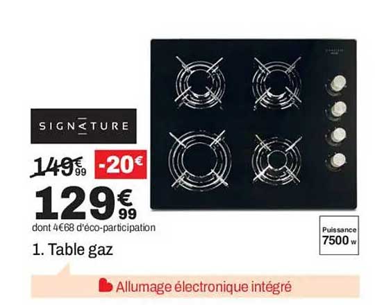 1. Table gaz