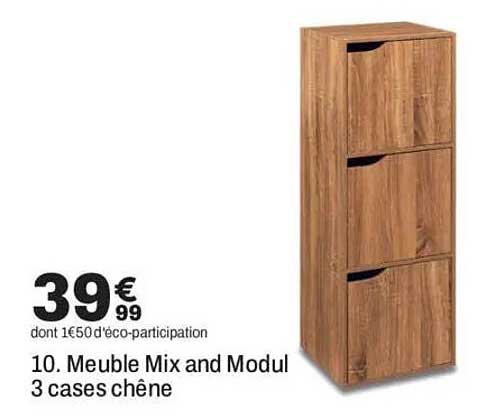 10. Meuble Mix and Modul 3 cases chêne