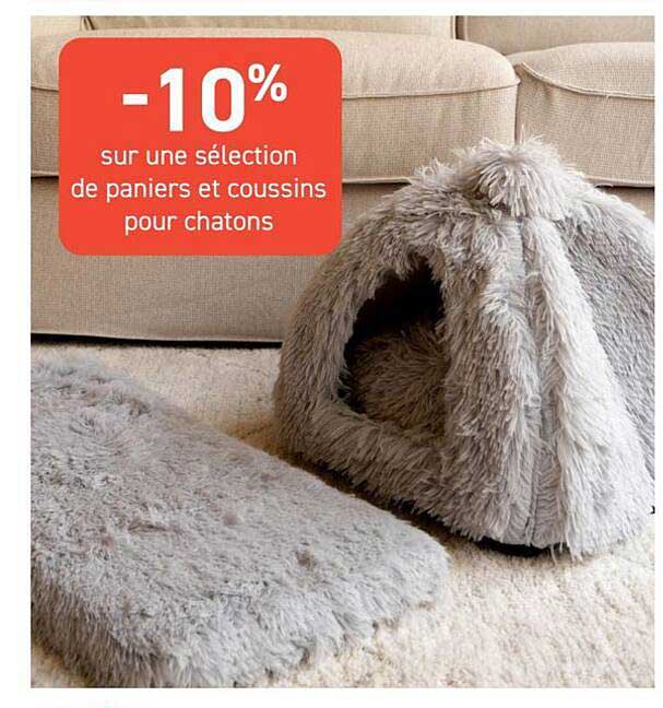 -10% sur une sélection de paniers et coussins pour chatons