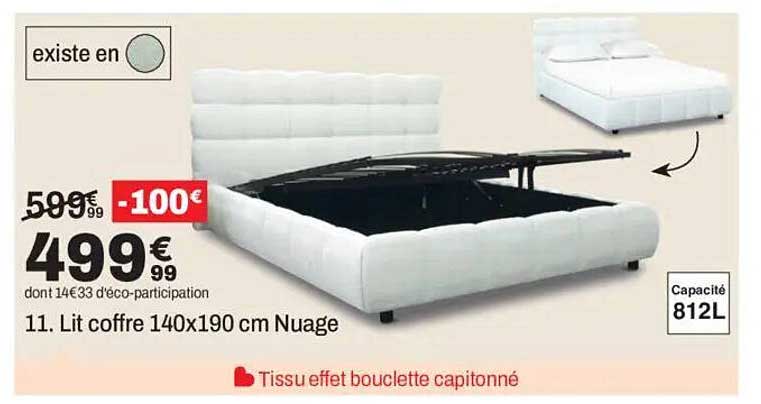 11. Lit coffre 140x190 cm Nuage