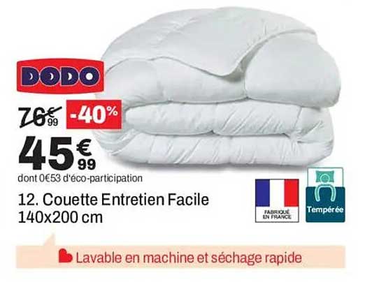 12. Couette Entretien Facile 140x200 cm