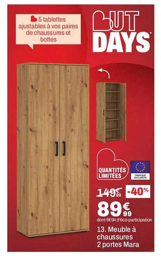 13. Meuble à chaussures 2 portes Mara