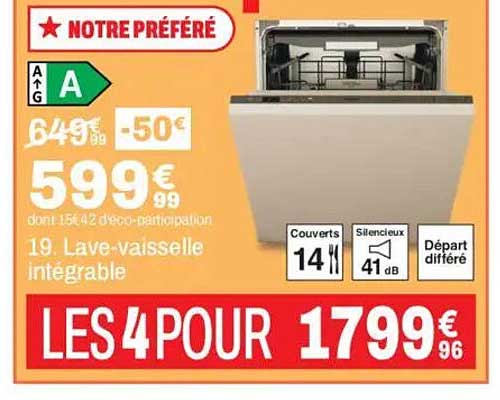 19. Lave-vaisselle intégrable
