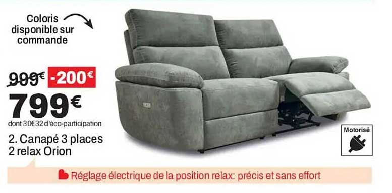 2. Canapé 3 places 2 relax Orion