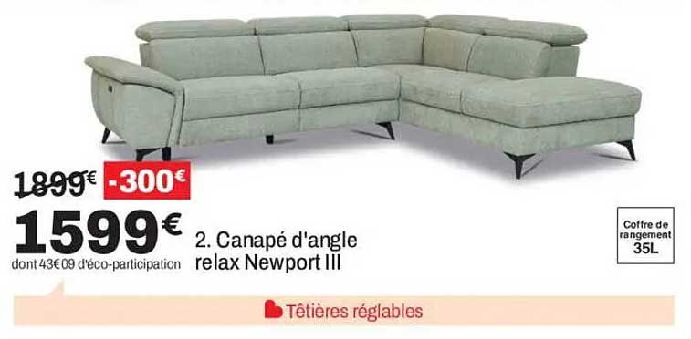 2. Canapé d'angle relax Newport III