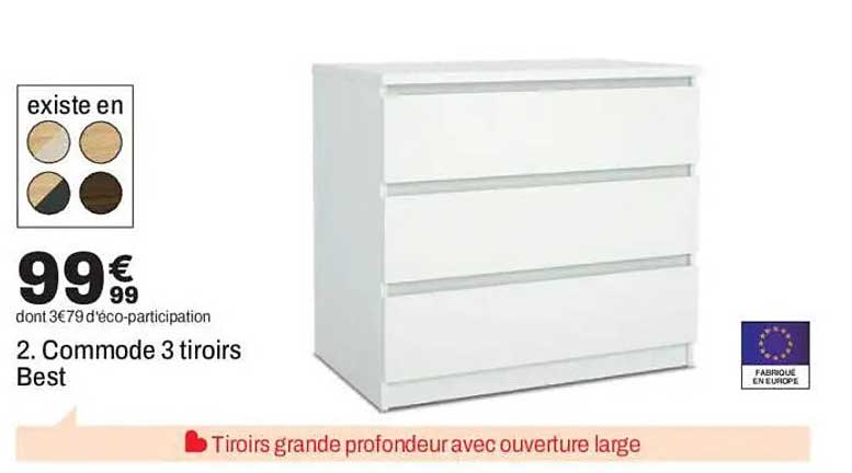 2. Commode 3 tiroirs Best