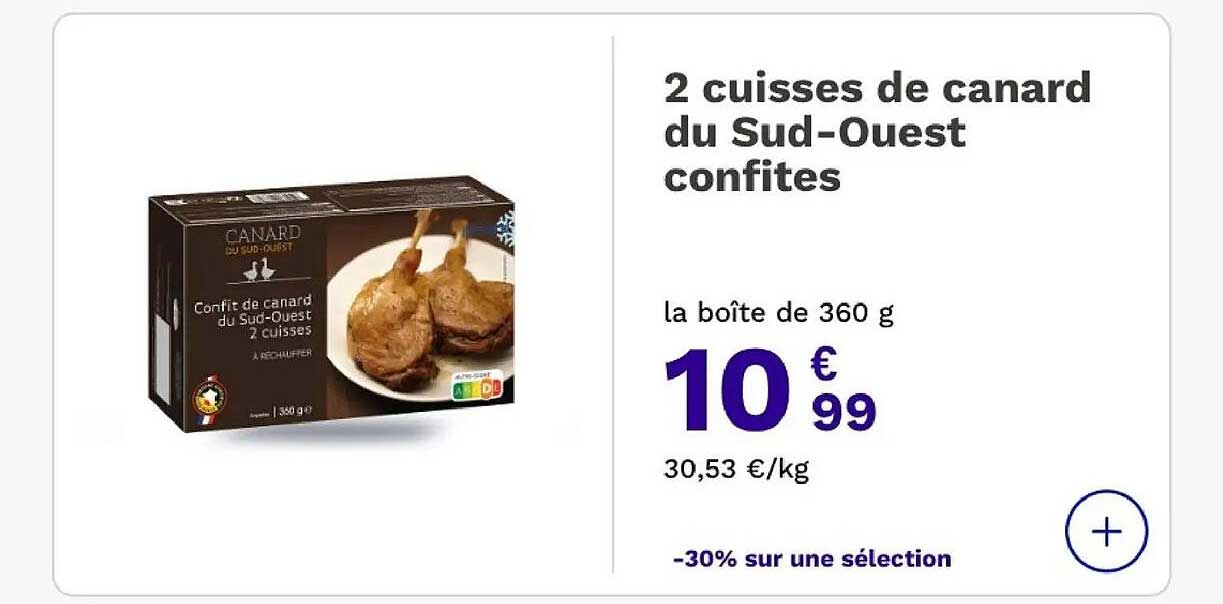 2 cuisses de canard du Sud-Ouest confites