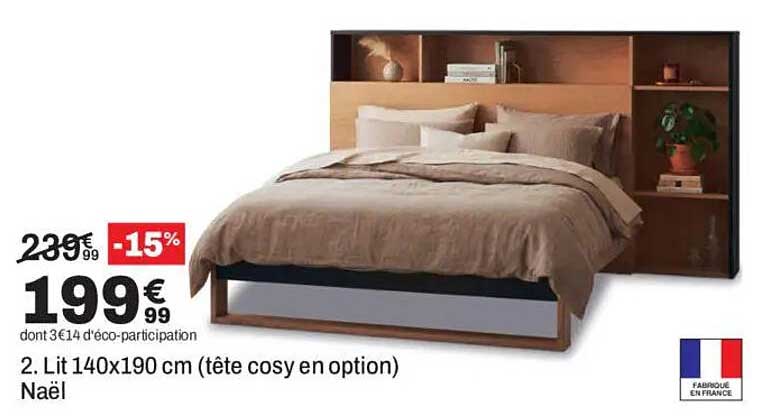 2. Lit 140x190 cm (tête cosy en option) Naël