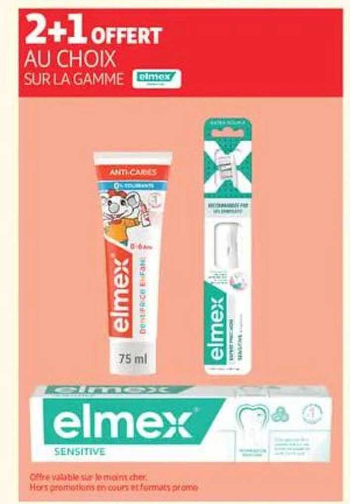 2+1 OFFERT AU CHOIX SUR LA GAMME elmex