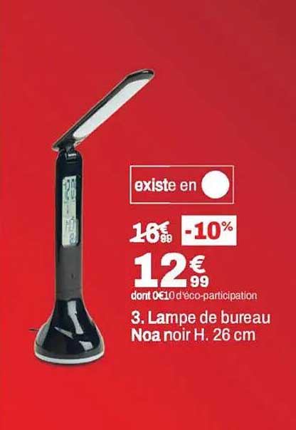 3. Lampe de bureau Noa noir H. 26 cm