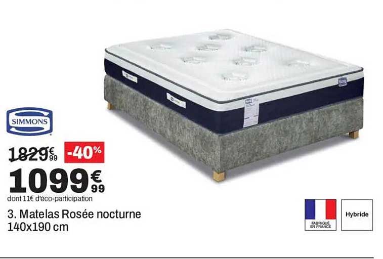 3. Matelas Rosée nocturne 140x190 cm
