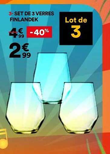 3* SET DE 3 VERRES FINLANDEK