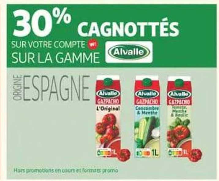 30% CAGNOTTÉS SUR VOTRE COMPTE SUR LA GAMME Alvalle