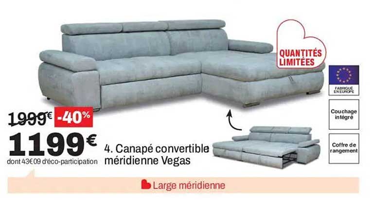 4. Canapé convertible méridienne Vegas