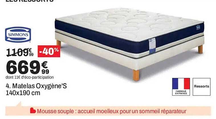 4. Matelas Oxygène'S 140x190 cm