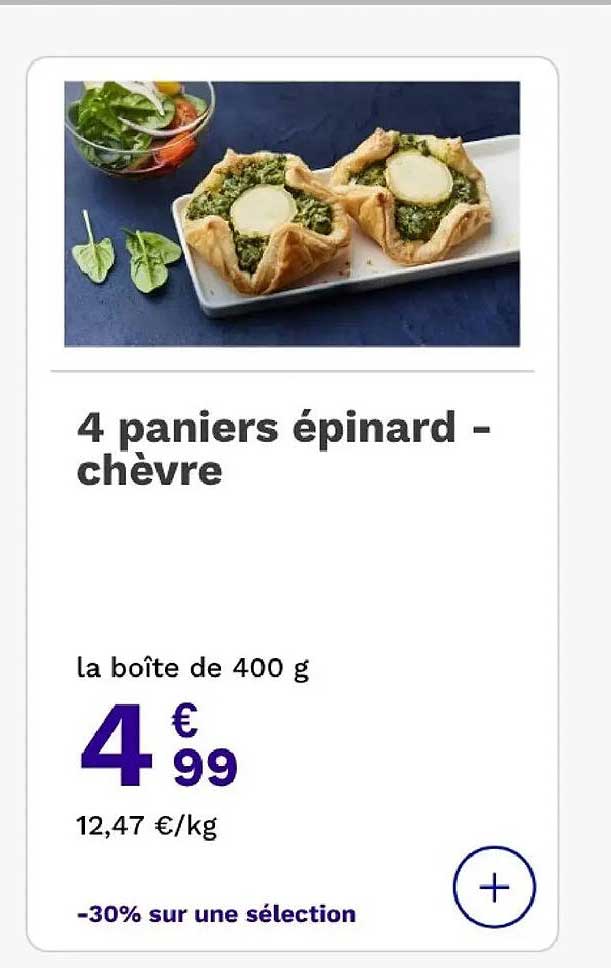 4 paniers épinard - chèvre
