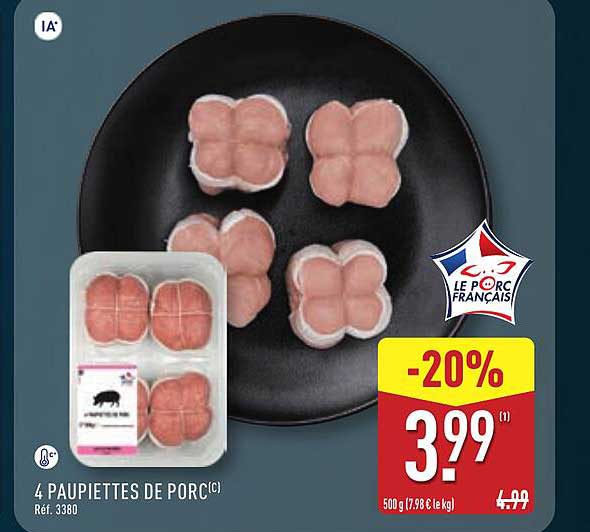 4 PAUPIETTES DE PORC(C)