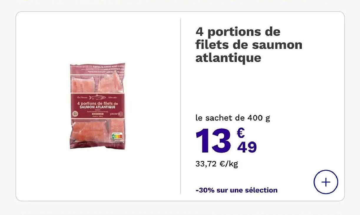 4 portions de filets de saumon atlantique