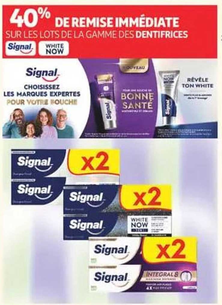 40% DE REMISE IMMÉDIATE SUR LES LOTS DE LA GAMME DES DENTIFRICES