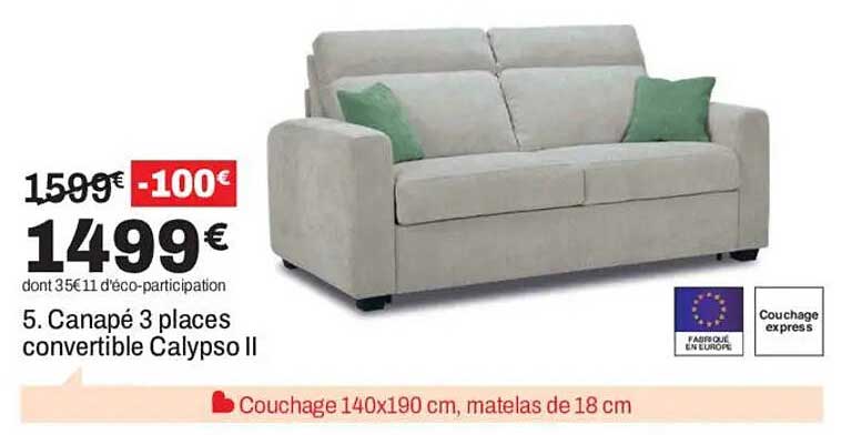 5. Canapé 3 places convertible Calypso II