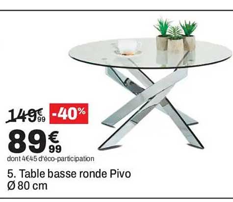 5. Table basse ronde Pivo Ø 80 cm