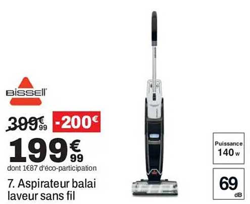 7. Aspirateur balai laveur sans fil