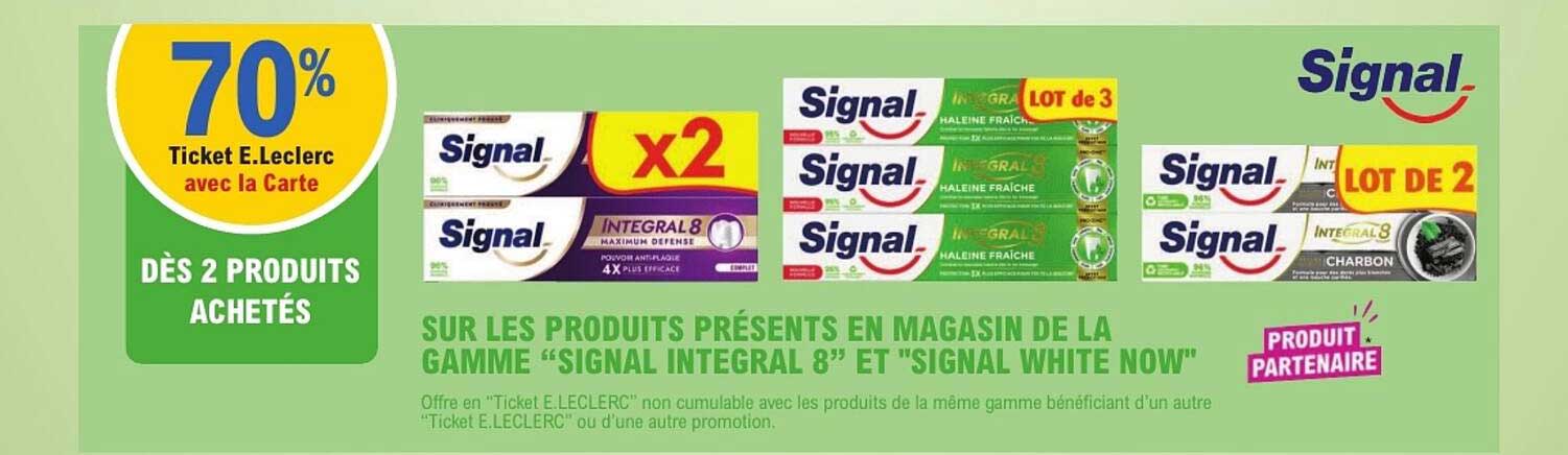 70% Ticket E.Leclerc avec la Carte DÈS 2 PRODUITS ACHETÉS