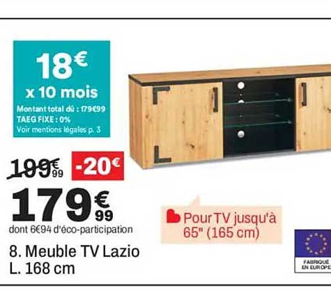 8. Meuble TV Lazio L. 168 cm