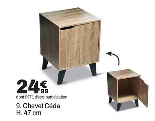9. Chevet Céda H. 47 cm