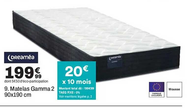 9. Matelas Gamma 2 90x190 cm