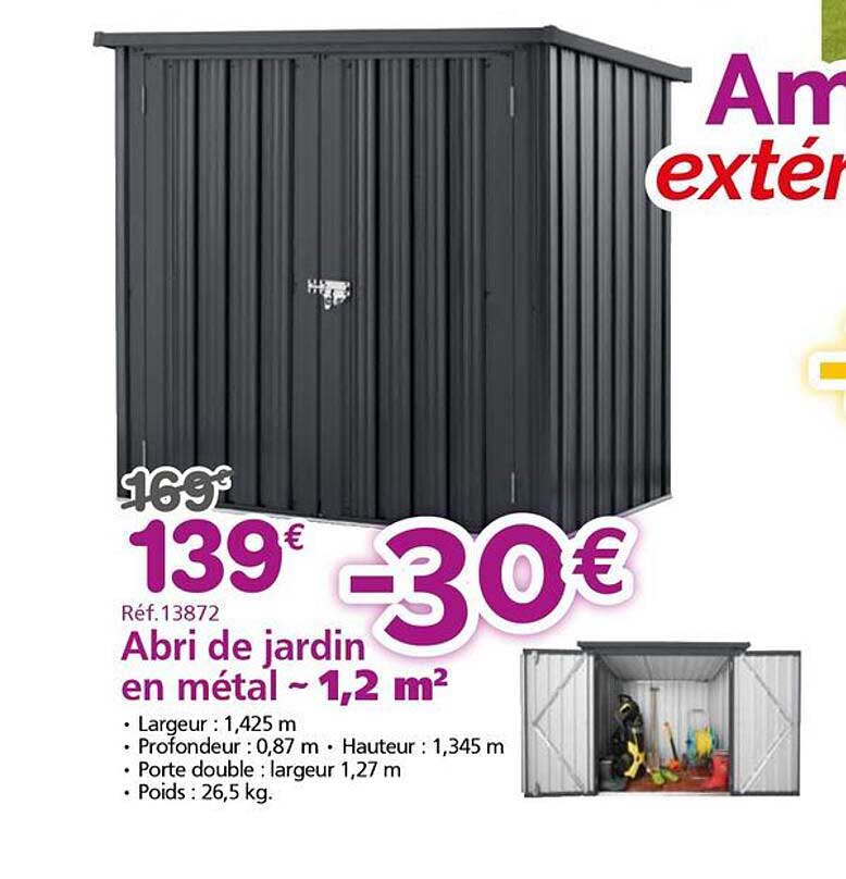 Abri de jardin en métal ~ 1,2 m²