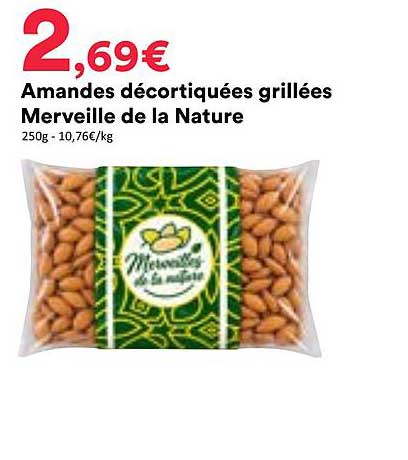 Amandes décortiquées grillées Merveille de la Nature
