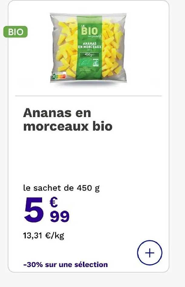 Ananas en morceaux bio