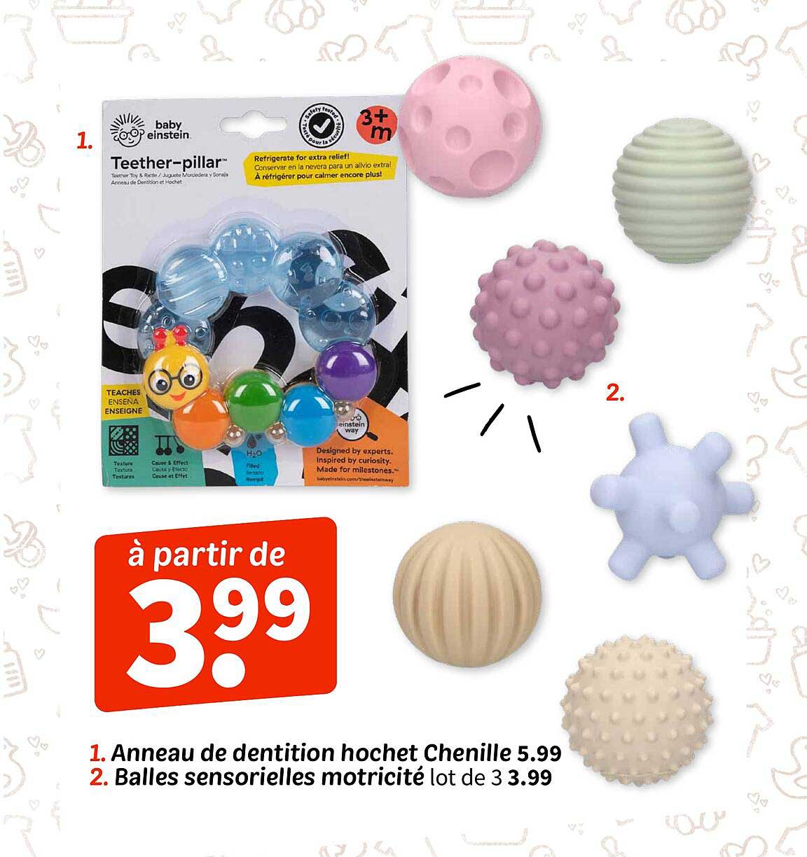 Anneau de dentition hochet Chenille