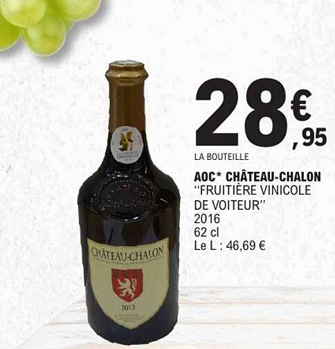 AOC* CHÂTEAU-CHALON “FRUITIÈRE VINICOLE DE VOITEUR” 2016 62 cl