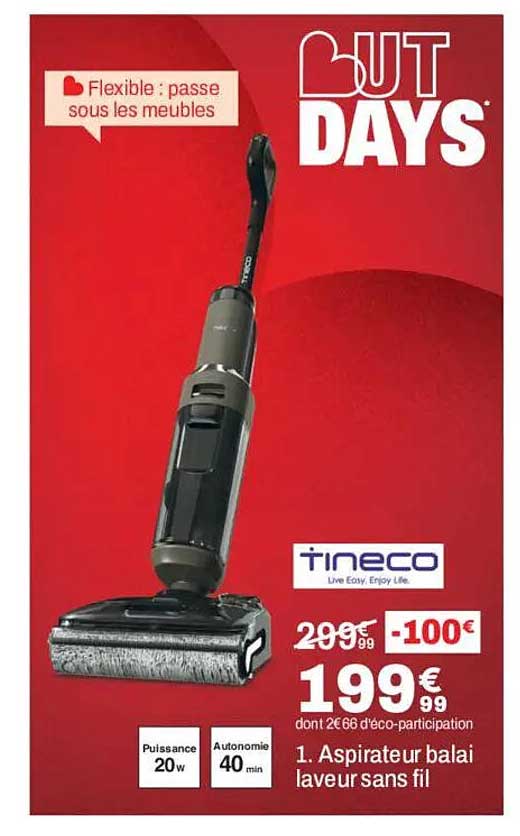 Aspirateur balai laveur sans fil