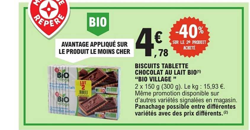 AVANTAGE APPLIQUÉ SUR LE PRODUIT LE MOINS CHER