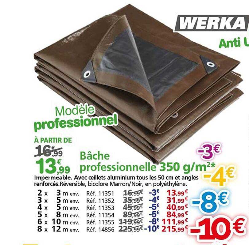 Bâche professionnelle 350 g/m2*