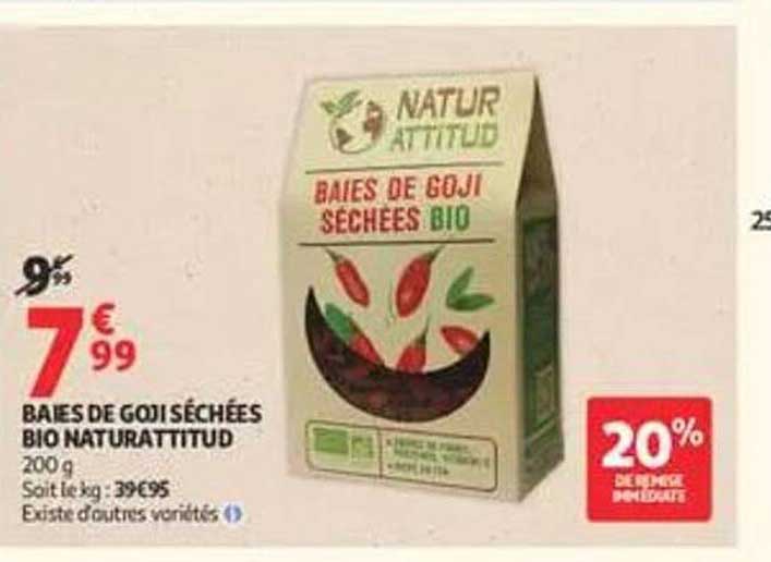 BAIES DE GOJI SÉCHÉES BIO NATUR'ATTITUDE