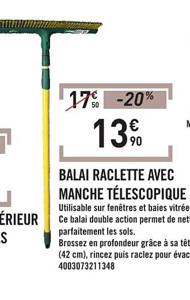 BALAI RACLETTE AVEC MANCHE TÉLESCOPIQUE