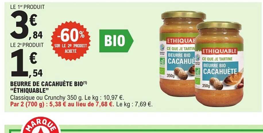 BEURRE DE CACAHUÈTE BIO “ÉTHIQUABLE”