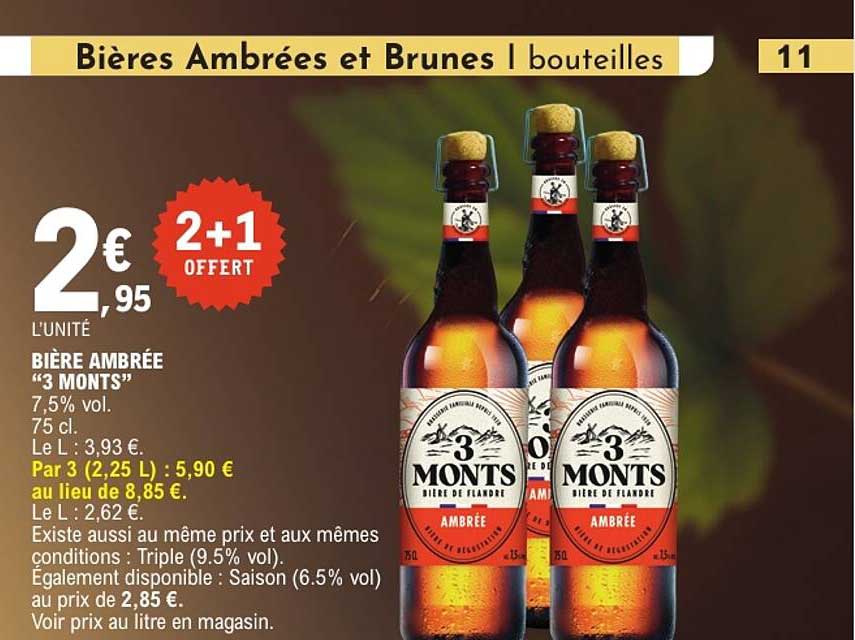 Bière ambrée “3 Monts”