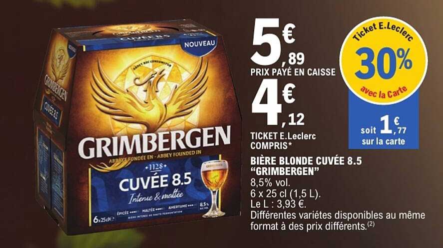BIÈRE BLONDE CUVÉE 8.5 “GRIMBERGEN”