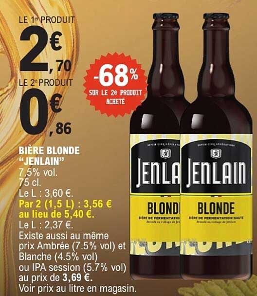 BIÈRE BLONDE "JENLAIN"