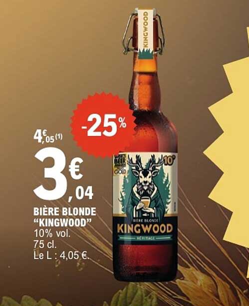 BIÈRE BLONDE “KINGWOOD” 10% vol. 75 cl.