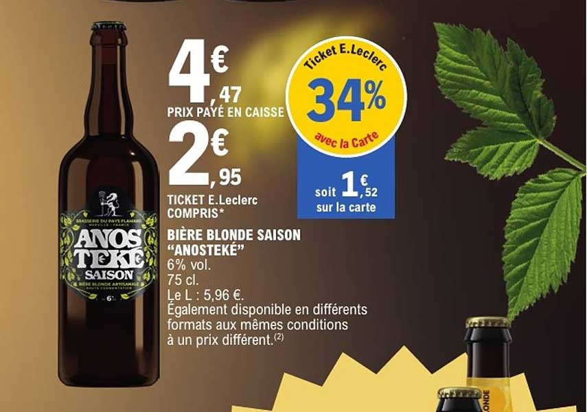 BIÈRE BLONDE SAISON “ANOSTEKE”